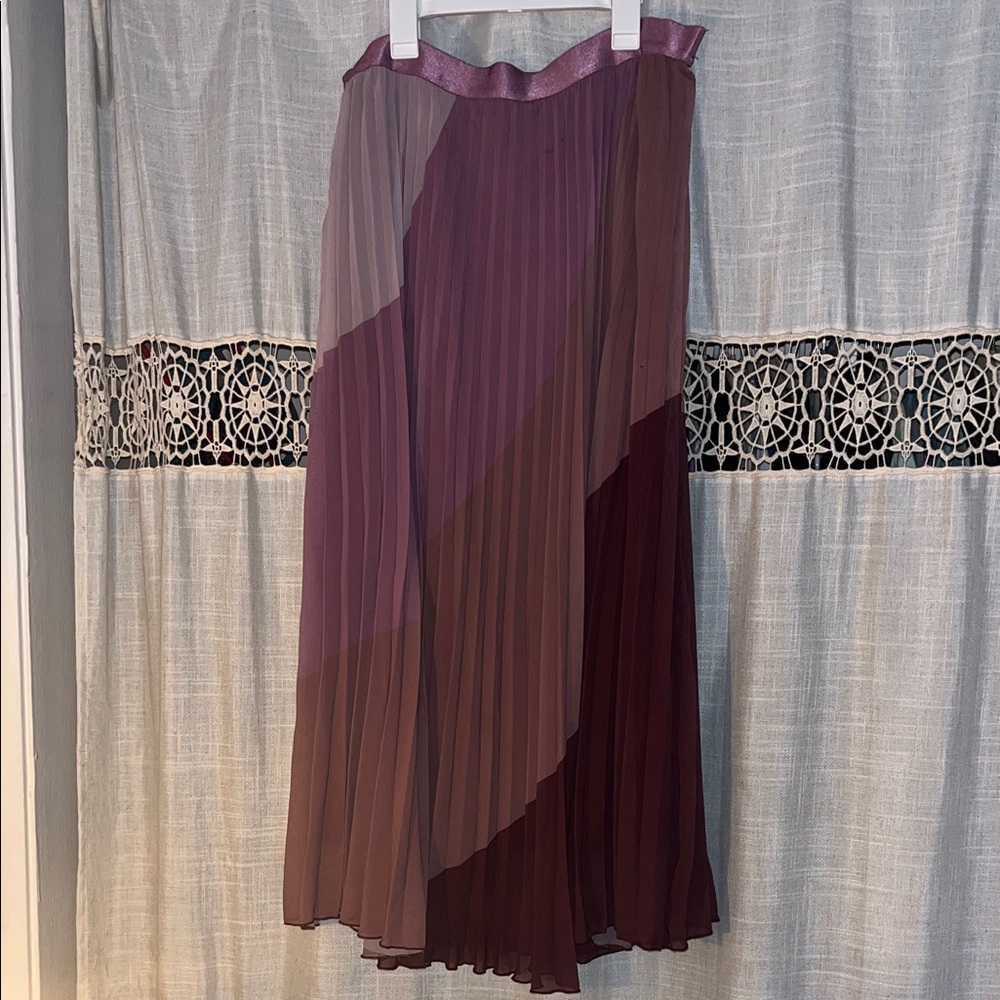 WD.NY Asymmetrical Purple Pleated Skirt
